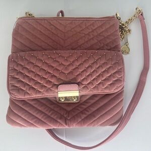 Big Buddha Pink Quilted Crossbody Women's Bag with Gold Hardware